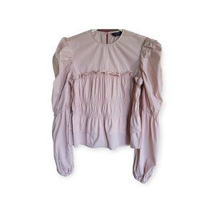 Romantic Ruffled Pink Blouse by Tammy Tangs size S